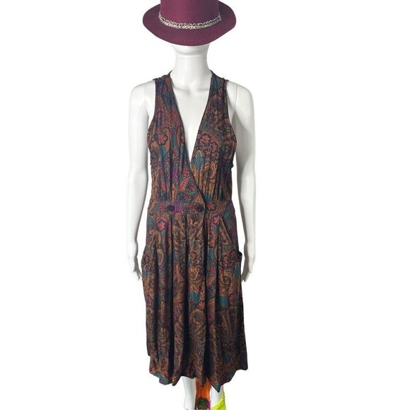 Vintage Psychedelic Dress 10 Paisley Boho Hippie Romantic Art Teacher Festival - Picture 2 of 10